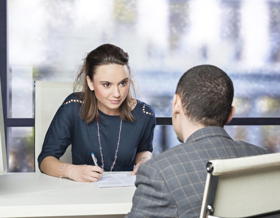Good job interview - human resources manager looking interested in what the applicant has to say